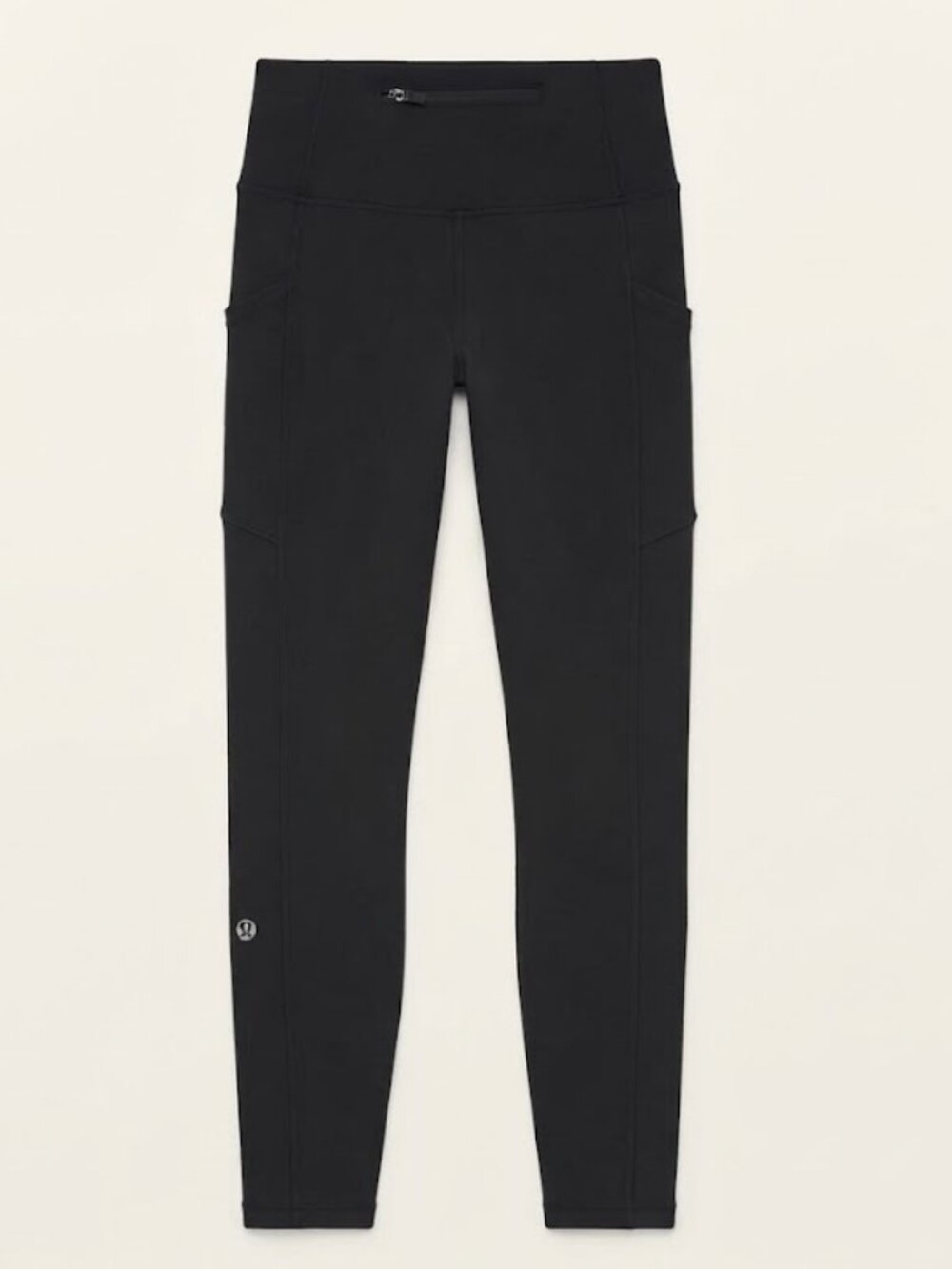 Lululemon Black High Rise Pocket Leggings Invigorate Fast Free Zip Pocket Size 4